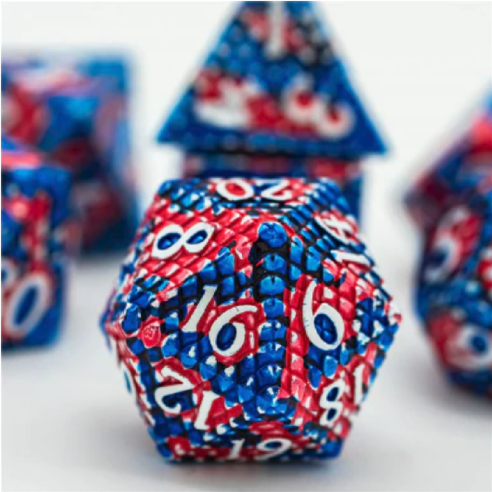Foam Brain Games FB Coral Reef Dragon Scale RPG Metal Dice Set