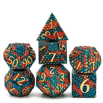 Foam Brain Games FB Blue-Fire Dragon Scale RPG Metal Dice Set