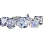 Metallic Dice Games Metallic Dice Games: 16mm Resin Polyhedral Dice Set (7ct) - Pearl with Purple Numbers