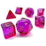 Chessex Chessex 7-Set Dice: Gemini - Translucent Red - Violet/Gold 26467