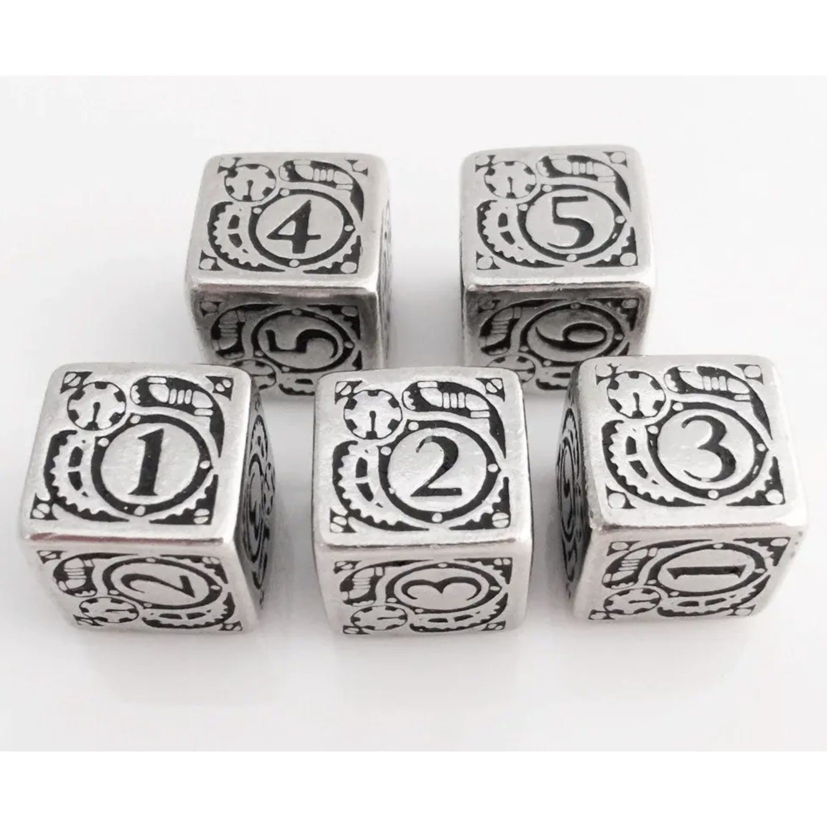 Q Workshop Metal Steampunk D6 Dice Set: (5)