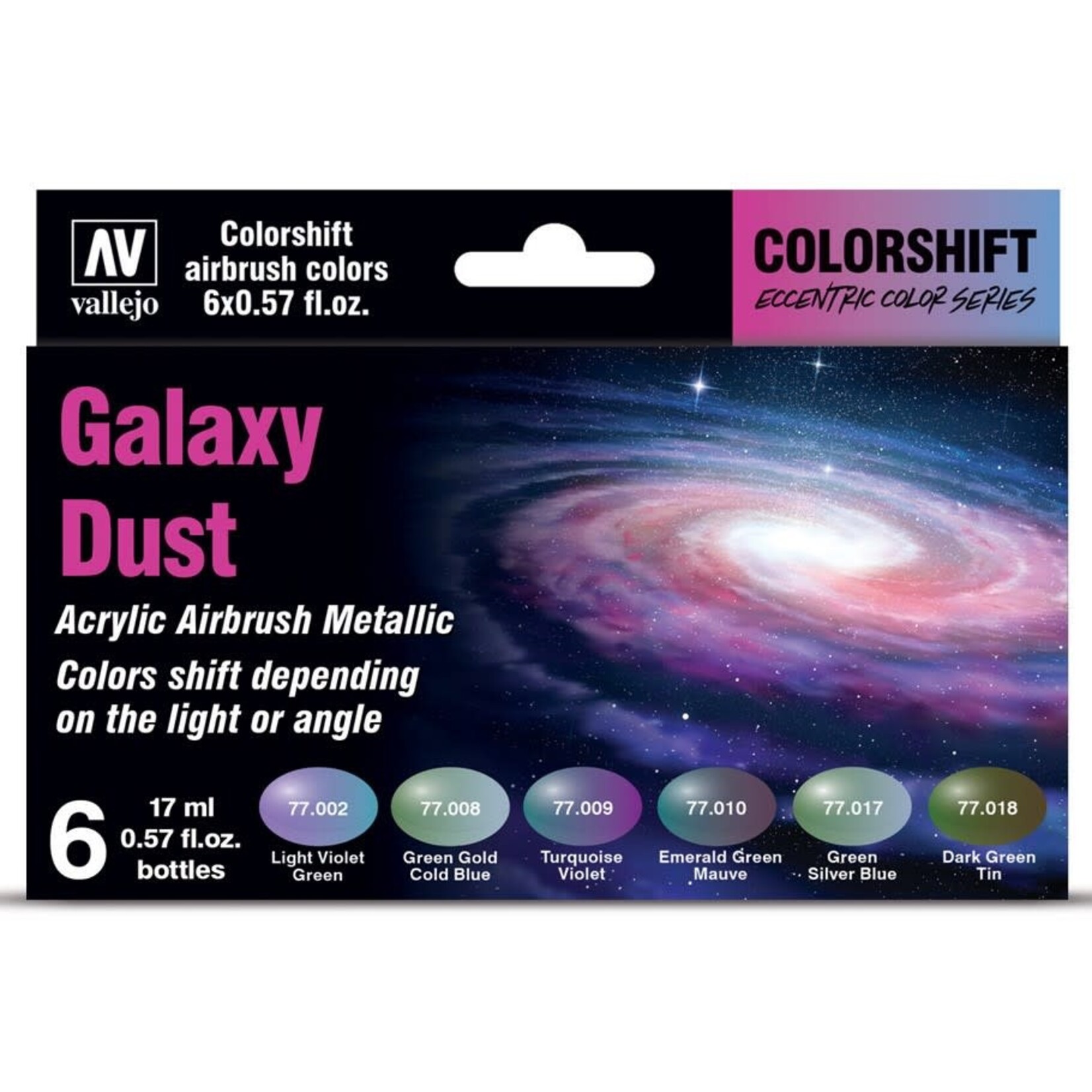 Vallejo Vallejo: The Shifters Eccentric Color Series - Galaxy Dust Airbrush Paint Set (6)