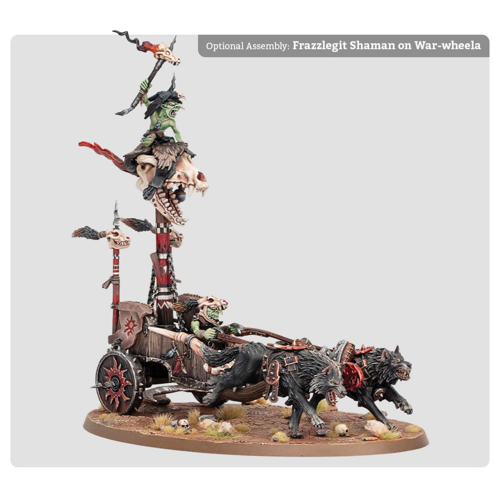 Games Workshop Warhammer Age of Sigmar: Gloomspite Gitz - Snarlboss / Frazzlegit Shaman on War-Wheela