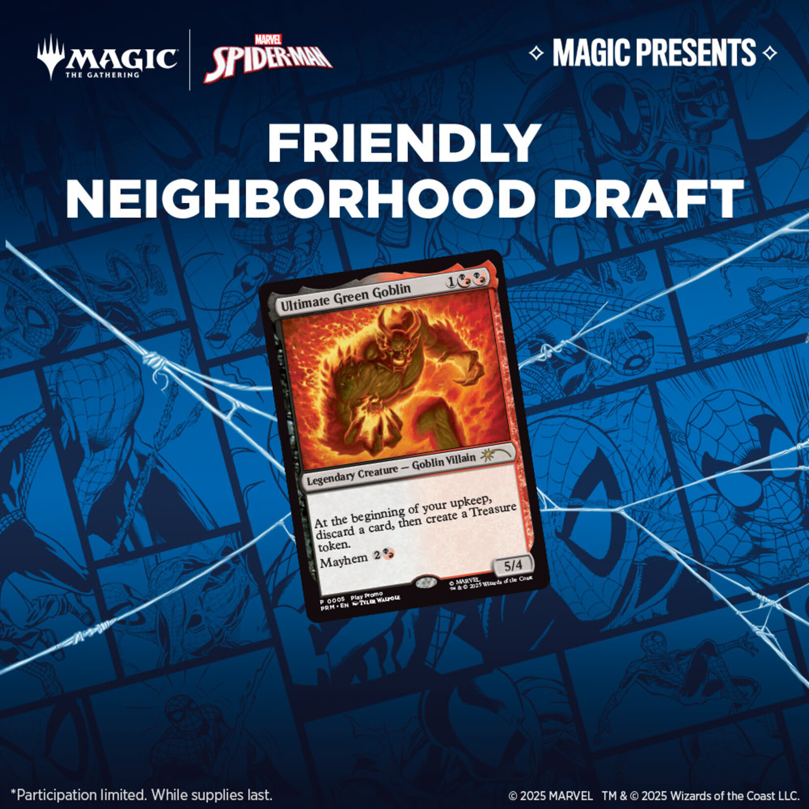 Wizards of the Coast Admission: Magic the Gathering Presents Marvel's Spider-Man - Friendly Neighborhood Booster Draft: Downers Grove, Saturday, November 1st (5:00 PM)