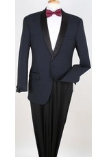 Apollo King Apollo 100% Wool Tuxedo - Navy/Black