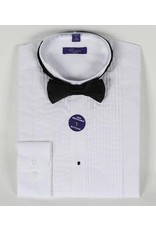 Daniel Ellissa Wing Collar Tuxedo Shirt & Bowtie - White