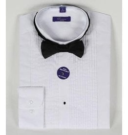 Daniel Ellissa Wing Collar Tuxedo Shirt & Bowtie - White