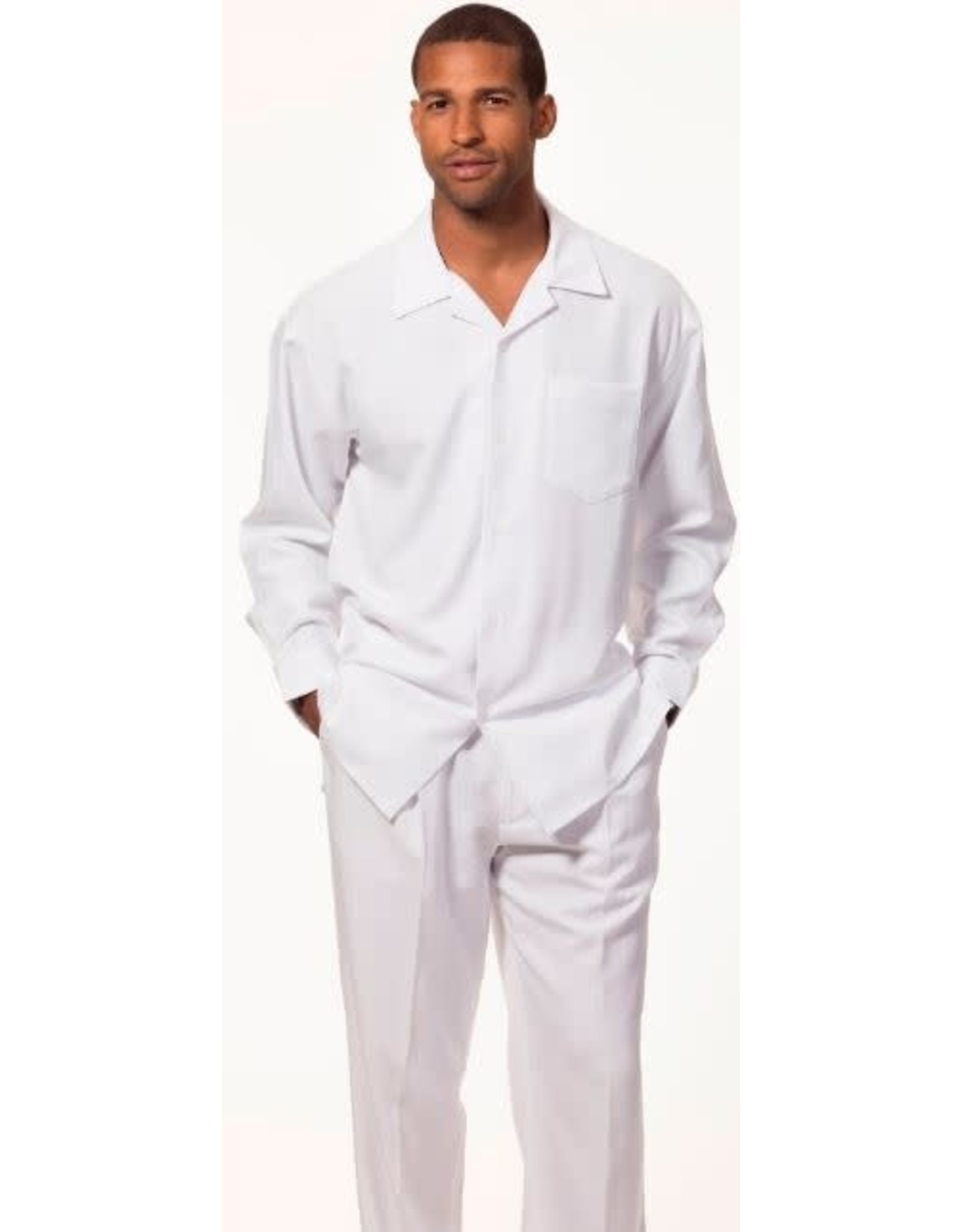 Montique Montique Long Sleeve Pantset - 1641 White - Threads Menswear