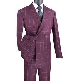 Vinci Vinci Double Breast Suit - MDW1 Burgundy