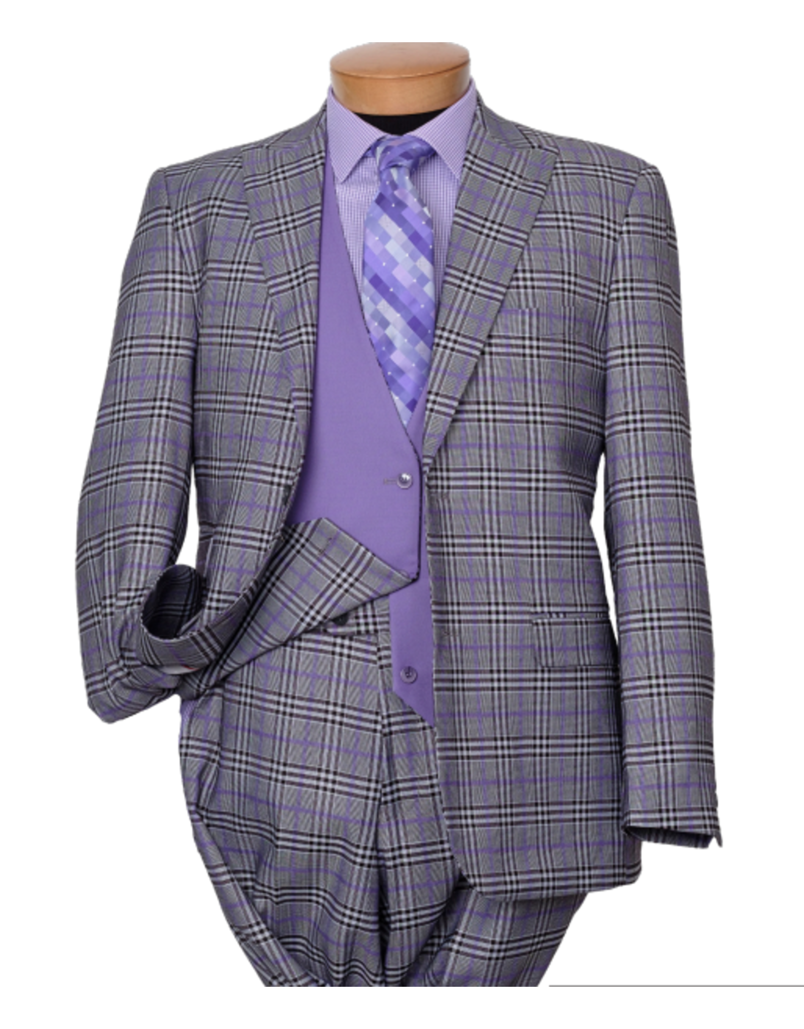 Falcone Falcone Vested Suit - 9420 Lavender/Black