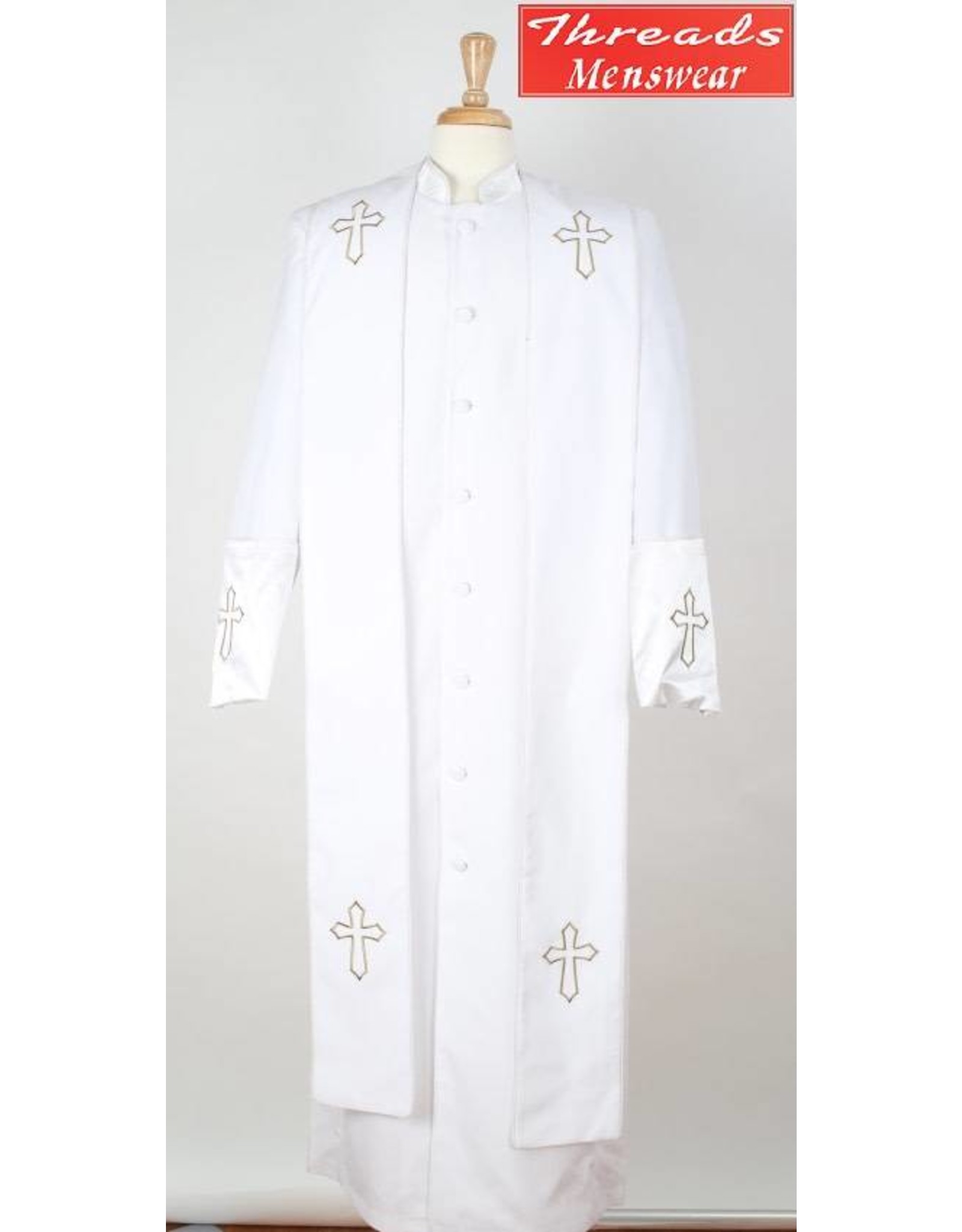 Royal Diamond Royal Diamond Robe & Stole - White/Gold