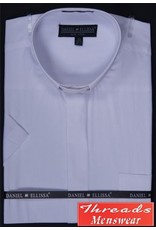Daniel Ellissa Short Sleeve Tab Collar Clergy Shirt - White