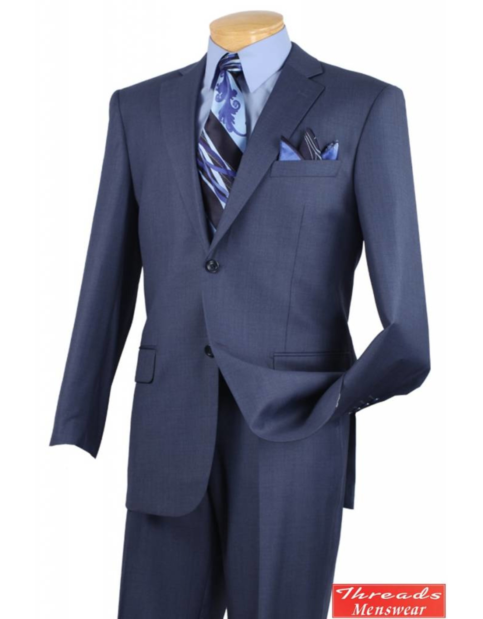 Vinci Suit 2LK-1 Blue - Threads Menswear