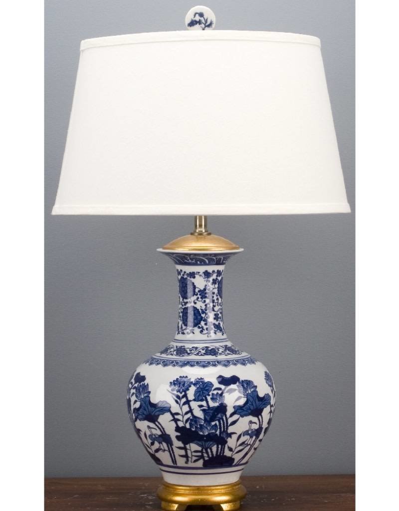 orda porcelain vase lamp blue white 17 x 17