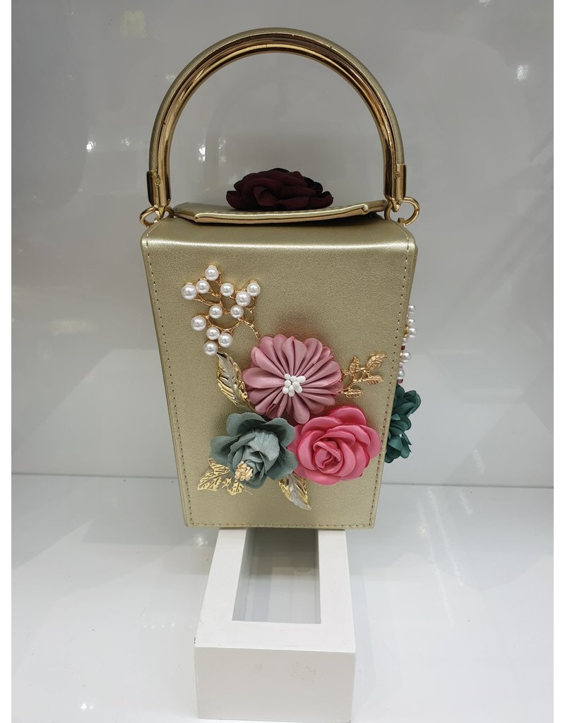 40241208 - Gold Flower Clutch Bag