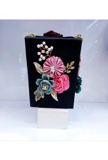 40241209 - Black Flower Clutch Bag