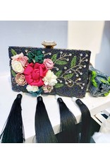 40241219 -  Black Floral Clutch Bag