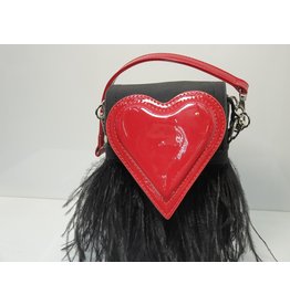 40241295 - Heart Black, Red Sling/Clutch Bag