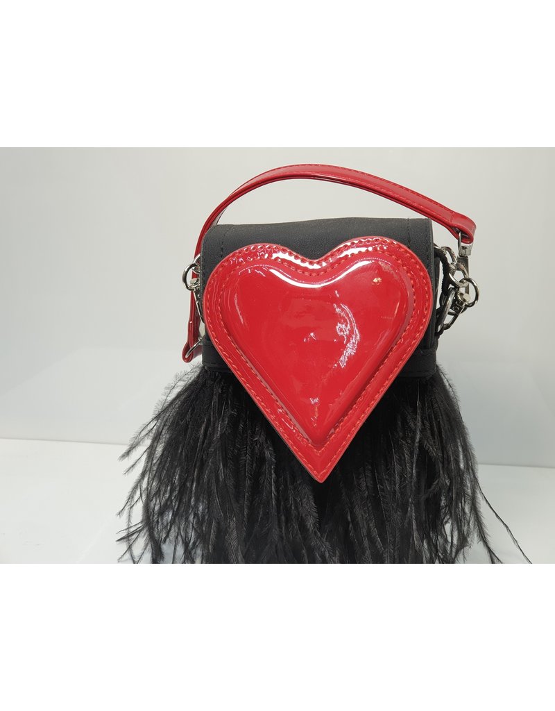 40241295 - Heart Black, Red Sling/Clutch Bag