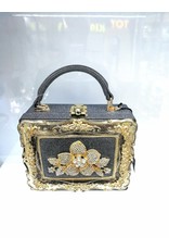 40241329 - Silver, Gold Box Clutch Bag