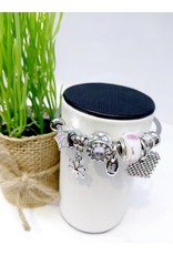 BAE0059-White Flower Charm Bracelet