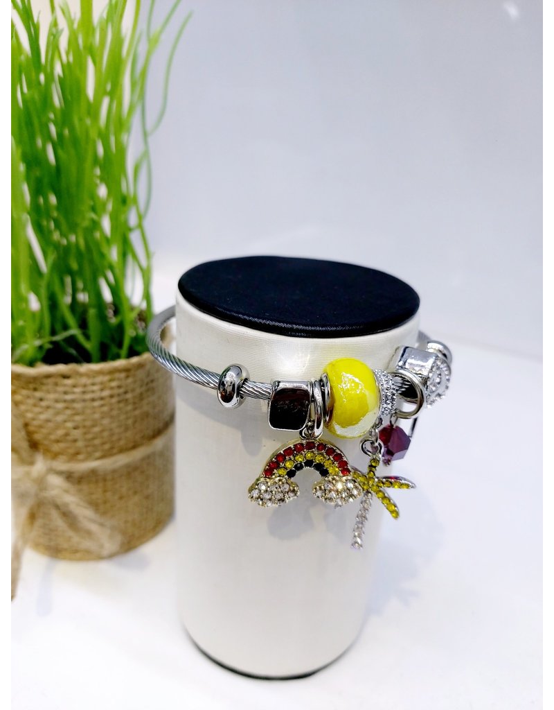 BAE0023-Yellow Palm Charm Bracelet