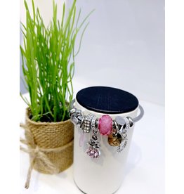 BAE0007-Pink Pineapple Charm Bracelet
