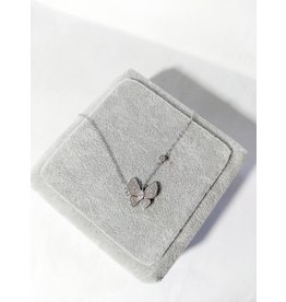 Scb0036 - Silver - Butterfly Short Chain