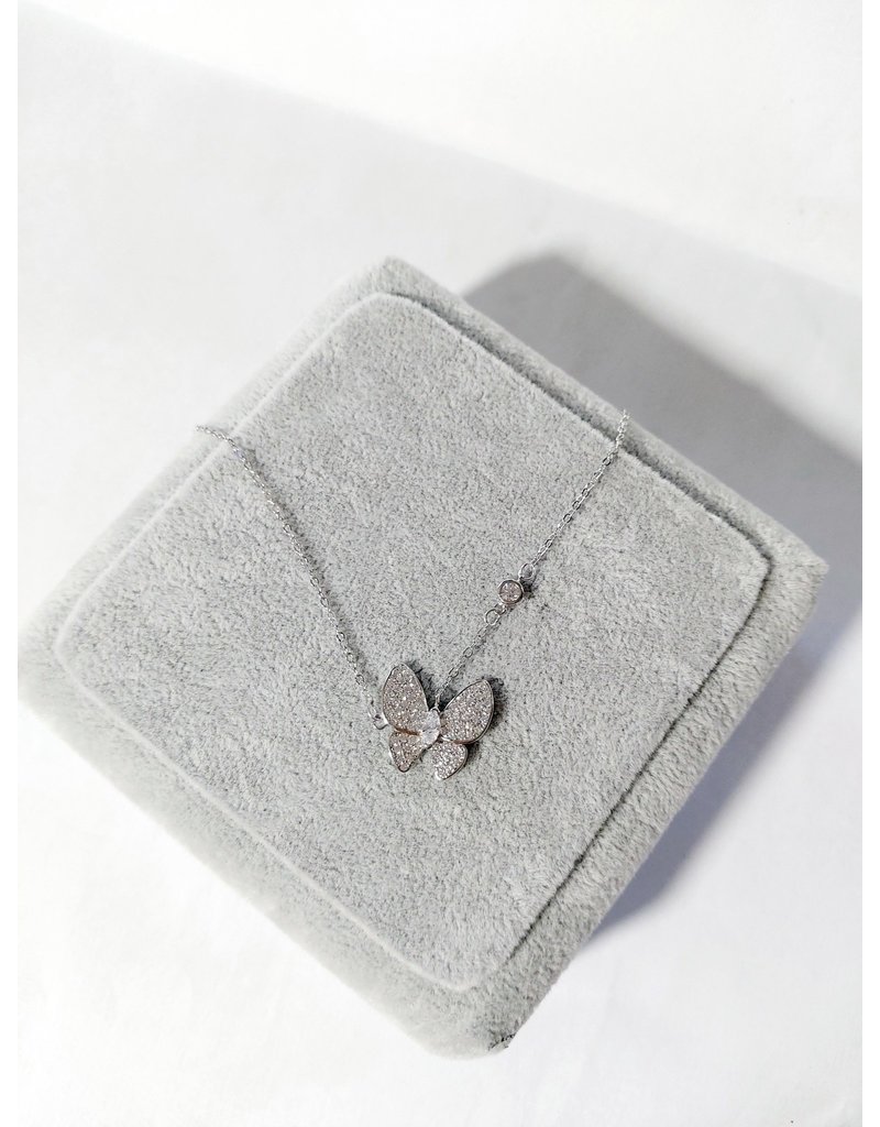 Scb0036 - Silver - Butterfly Short Chain