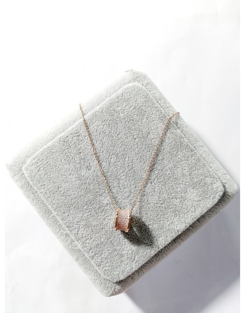 Scb0063 - Rose Gold Circle Love  Short Chain