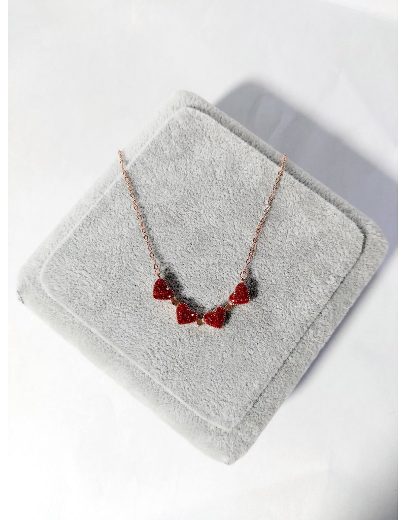 Scb0084 - Rose Gold - Red Short Chain