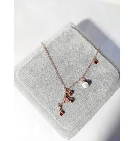 Scb0099 - Rose Gold - Martini Glass Short Chain