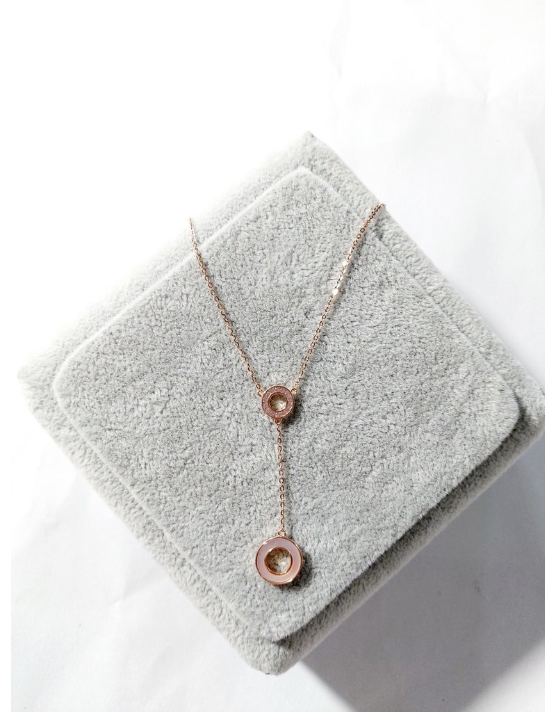 Scb0109 - Rose Gold Circle  Short Chain