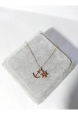 Scb0135 - Rose Gold Anchor  Short Chain