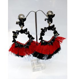 ERF0008 - RED, BLACK TASSLE