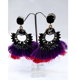 ERF0019 - TASSLE BLACK, PINK, PURPLE