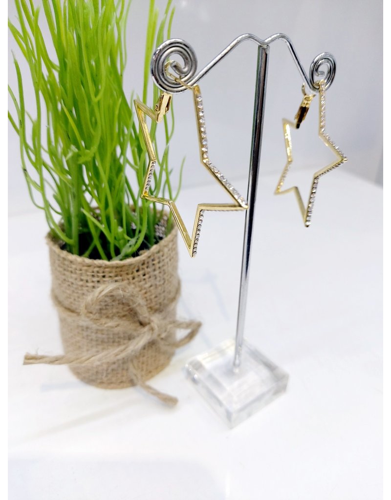 ERF0175 - Gold, Star Hoop Earring