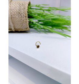 NRB0002 - Gold Gold Plant Screw Nose Ring