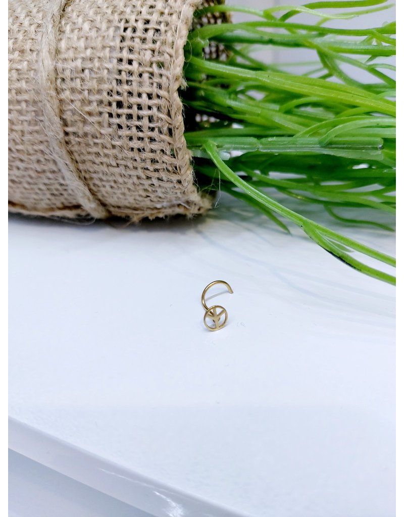 NRB0025 - Gold Peace Gold Nose Ring