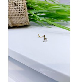 NRB0032 - Gold Stone Screw Nose Ring