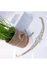 BCF0056 -  Gold Flower, Pearl Bracelet