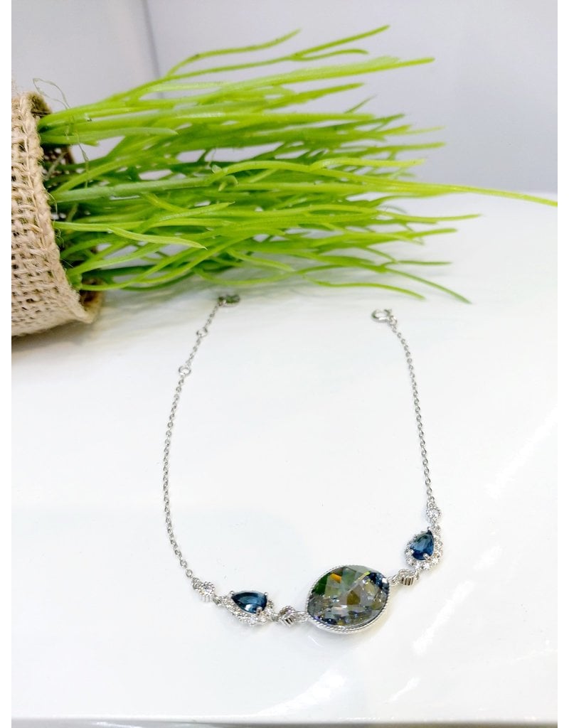 BCF0060 -  Silver Grey, Crystal Bracelet
