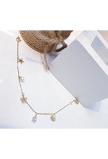 ANG0001 -  Gold Star, Crystal Anklet