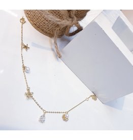 ANG0001 -  Gold Star, Crystal Anklet