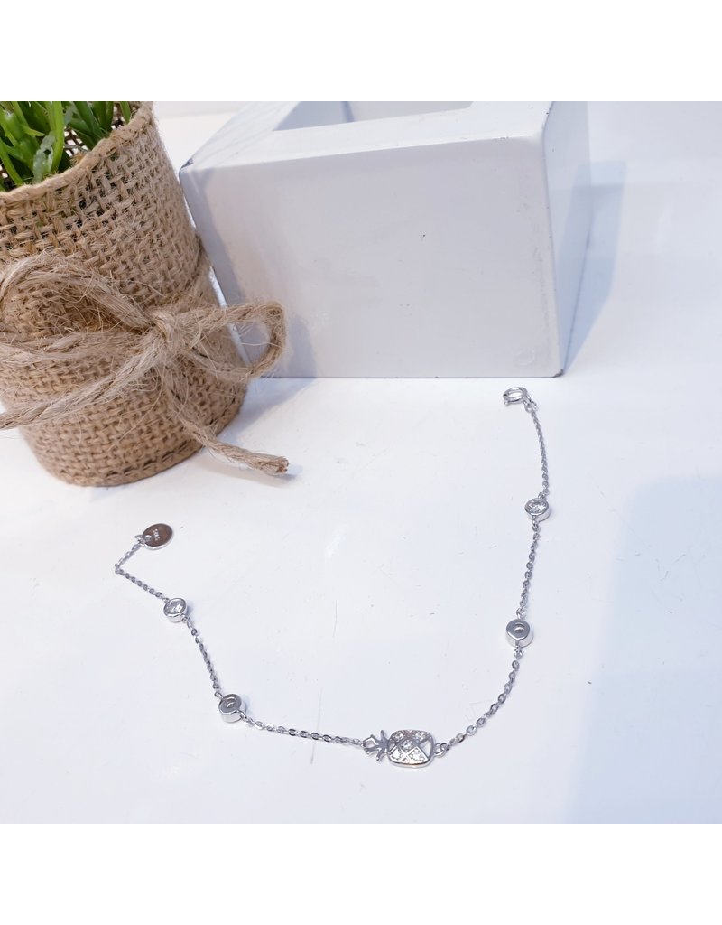 ANG0002 -  Silver Pineapple, Sterling Silver Anklet