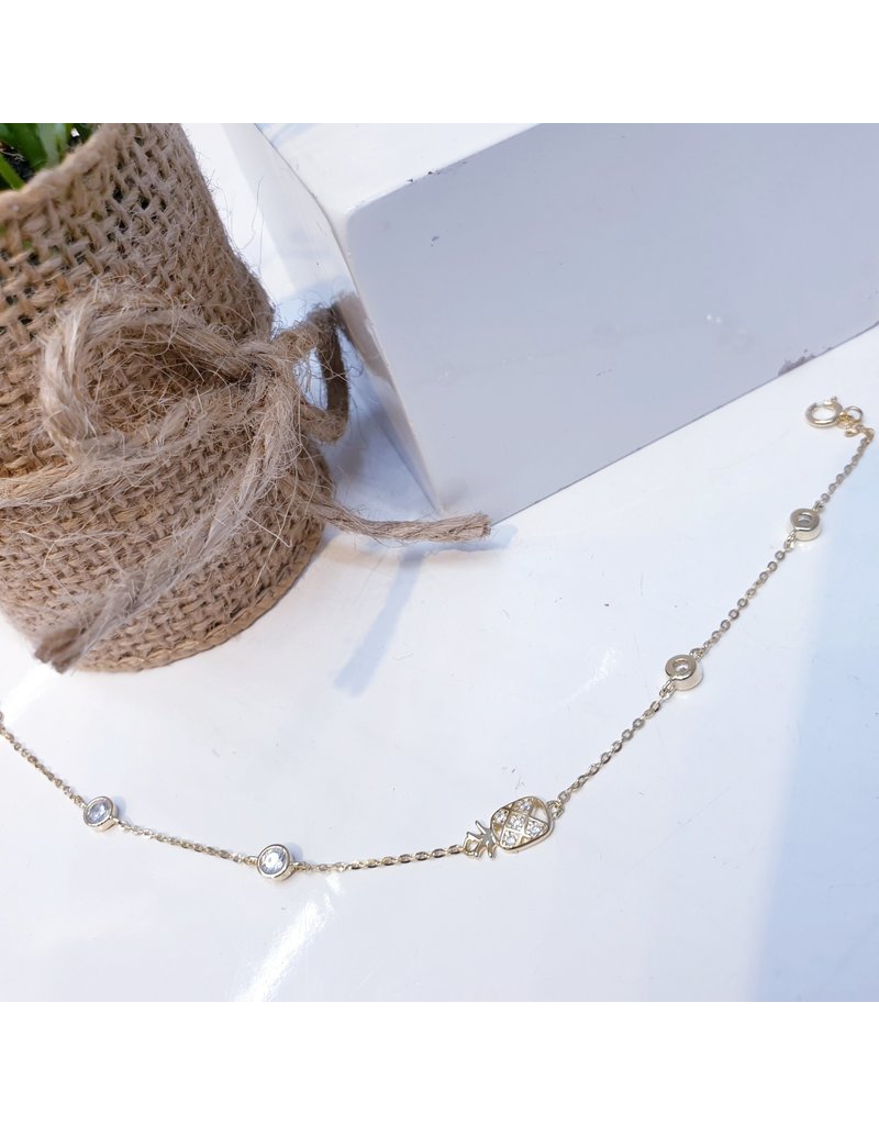 ANG0003 -  Gold, Pineapple Sterling Silver