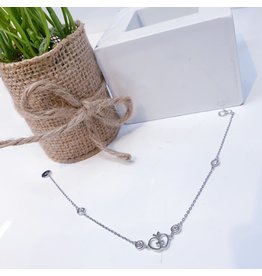 ANG0019 -  Silver Apple, Sterling Silver Anklet