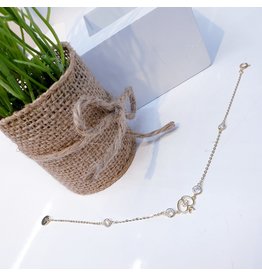 ANG0020 -  Gold Apple, Sterling Silver Anklet