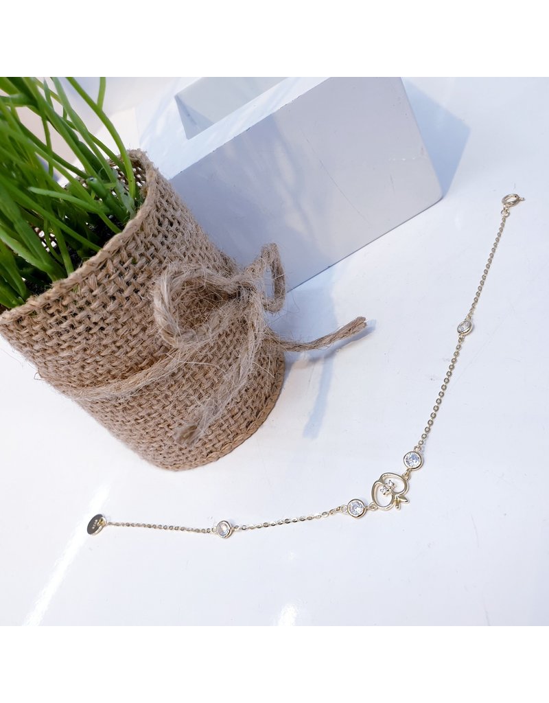 ANG0020 -  Gold Apple, Sterling Silver Anklet