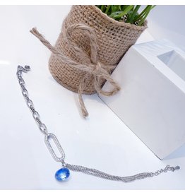 ANG0027 -  Silver Blue Anklet